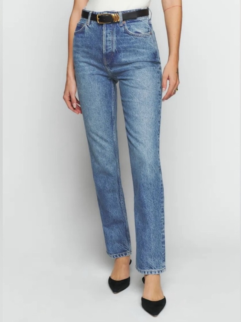 Reformation Cynthia High Rise
Straight Jeans (Colorado) Size 28